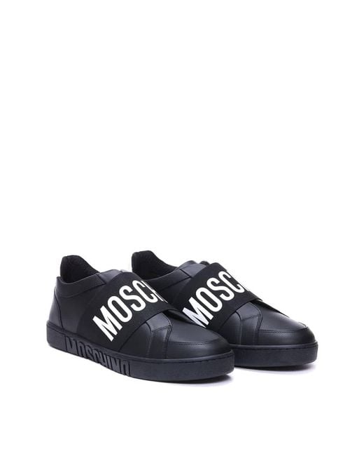 Moschino Blue Logo-print Slip-on Sneakers for men