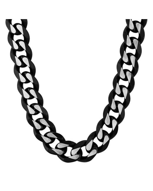 Robert Alton Black Finish Stainless Steel Chain And Bracelet Jewelry Set for men