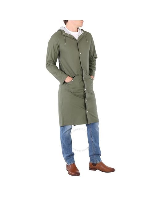 Rains Green Longer Jacket for men