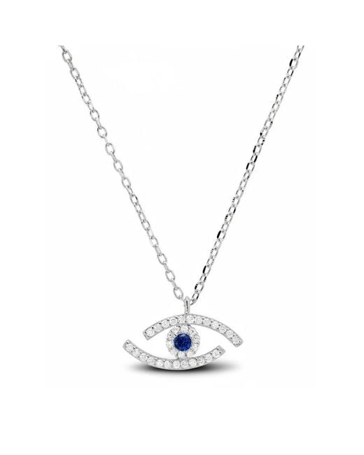 Kylie Harper Metallic Sterling Abstract Cz Evil Eye Pendant