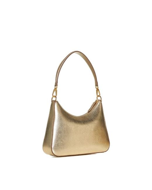Stella McCartney Natural Debossed Logo Metallic Shoulder Bag