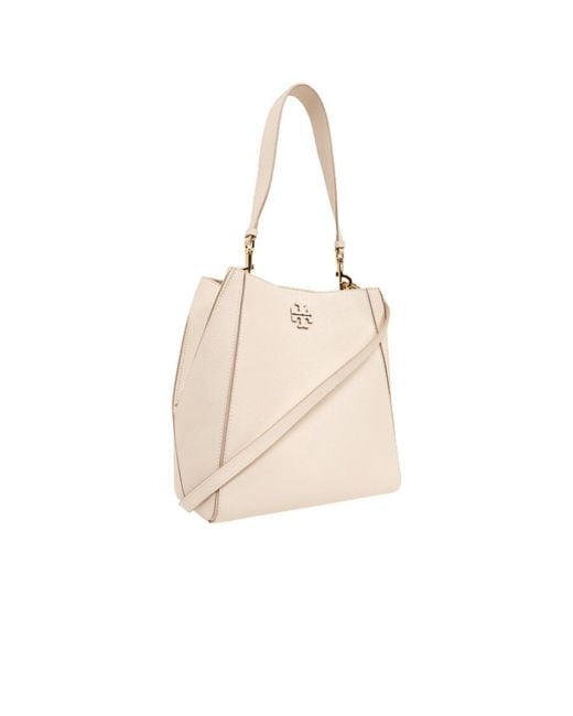 Tory Burch Natural Brie Mcgraw Leather Bucket Bag