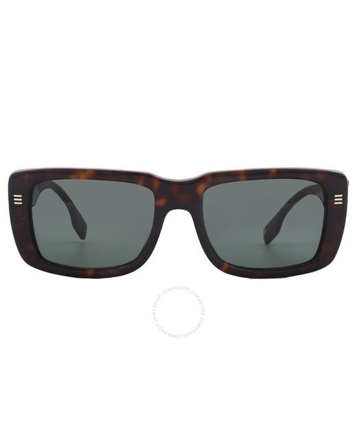 Burberry Gray Jarvis Green Rectangular Sunglasses Be4376u 300271 55 for men