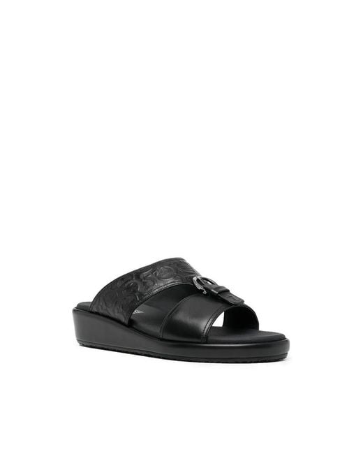 Ferragamo Black Murray Sandals for men