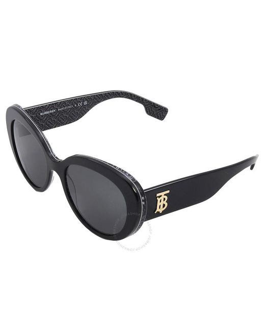 Burberry Black Rose Dark Grey Cat Eye Sunglasses Be4298 397787 54