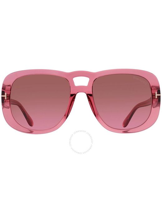 Tom Ford Pink Billie Brown Gradient Square Sunglasses
