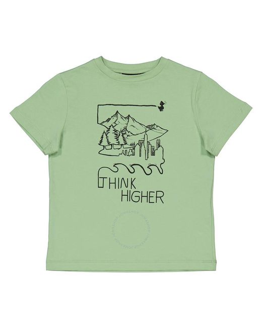 Save The Duck Green Kids Mint Think Higher Printed T-shirt
