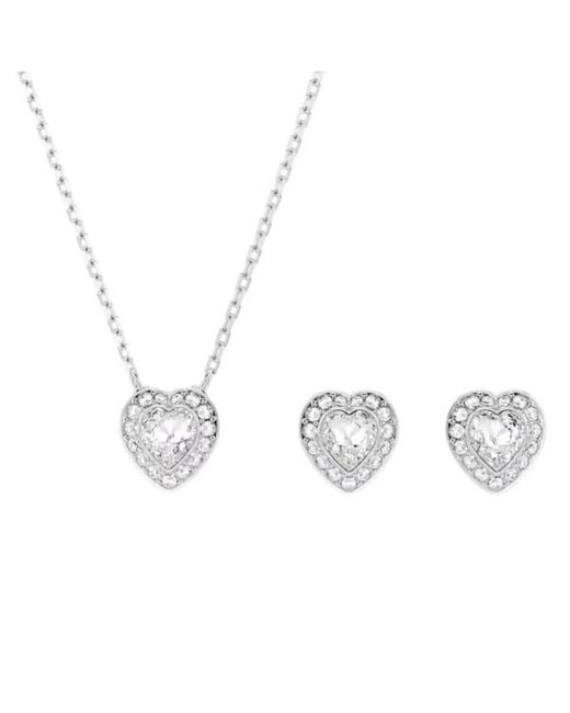 Swarovski Metallic Ariana Grande X Heart Necklace And Earring Set for men
