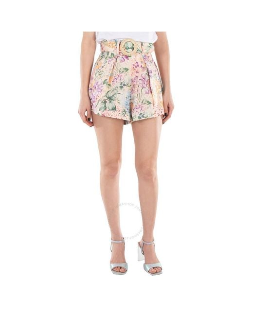 Zimmermann Multicolor Floral Pattern Shorts,