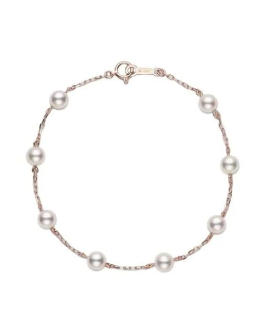Mikimoto Metallic Akoya Cultured Pearl Station Bracelet Pd129Z