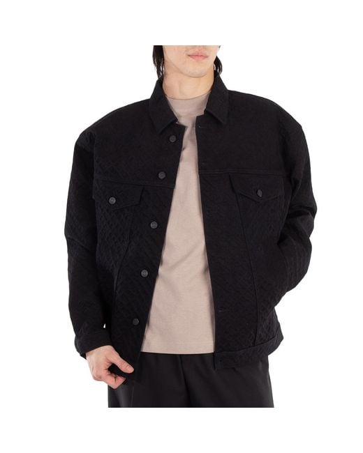 Boss Black Monogram-Embossed Regular-Fit Denim Jacket for men