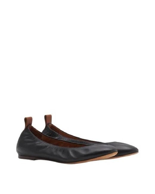Lanvin Black Round-Toe Ballerina Flats