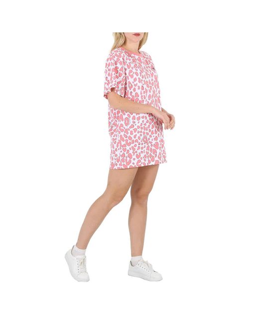 Moschino Salmon Pink Leopard-print Sleepwear