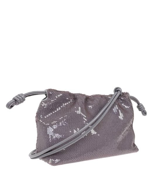 Loewe Purple Flamenco Sequined Medium Purse Bag