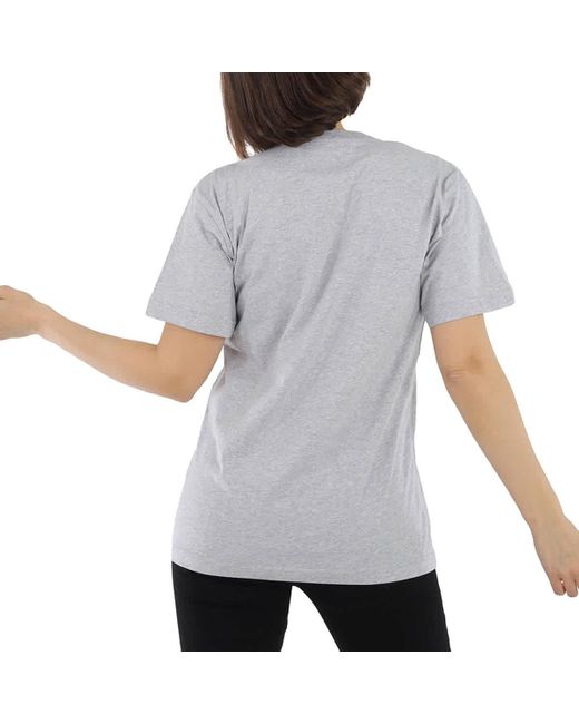 Moschino Gray Budweiser Printed Cotton Jersey T-shirt