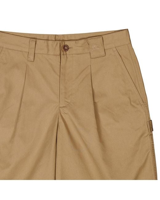 Burberry Natural Darwin Ekd Embroidered Cotton Cargo Shorts, Brand Size 50 (Waist for men