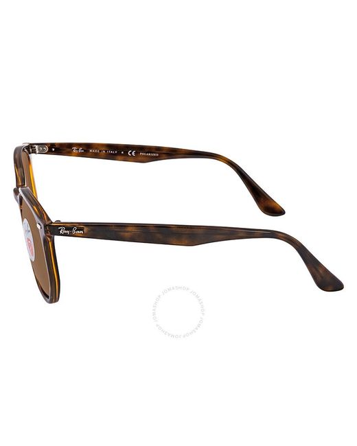 Ray-Ban Brown Polarized Classic B-15 Hexagonal Sunglasses Rb4306 710/83