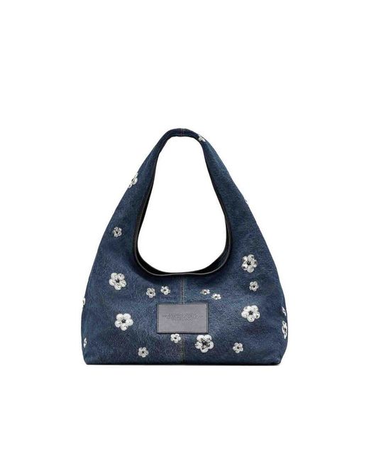 Marc Jacobs Blue The Sequin Daisy Denim Sack Bag Shoulder