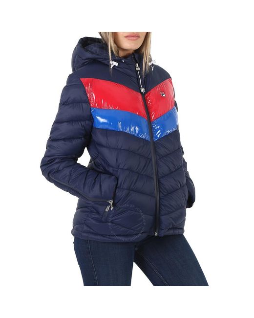 Fila Blue Color-block Hooded Jacket