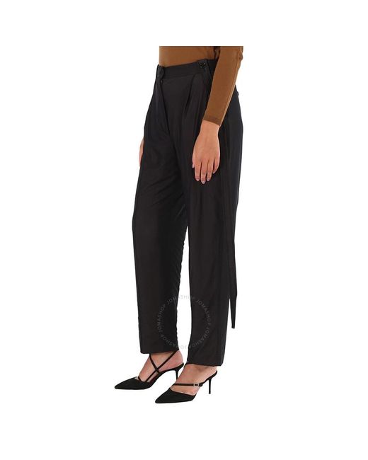 Burberry Black Chiffon And Jersey Tailored Trousers
