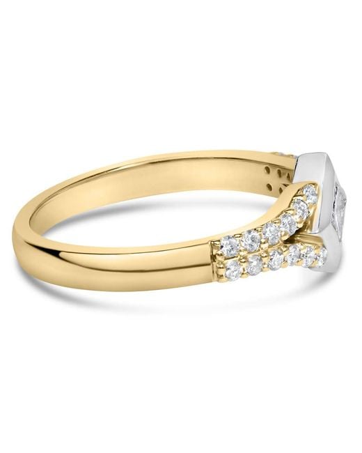Haus of Brilliance Metallic 10K Color 1/2 Cttw Diamond Kite And Split Shank Ring (H-I Color,Si2-I1 Clarity)