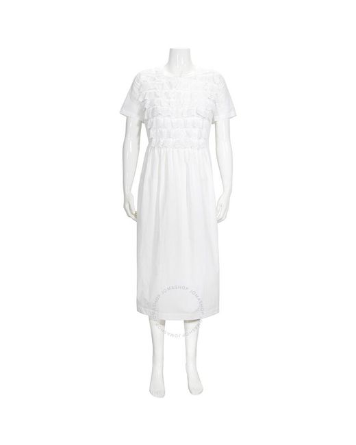 Comme des Garçons White Girl Ruffled Cotton-poplin Dress