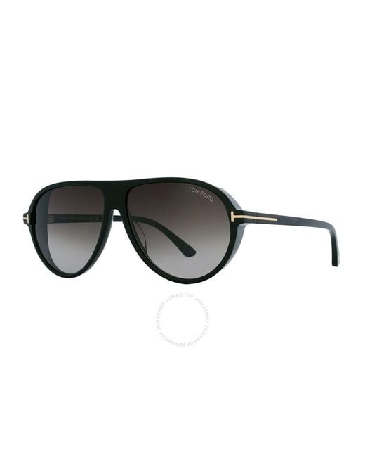 Tom Ford Gray Marcus Smoke Gradient Pilot Sunglasses Ft1023 01b 60 for men