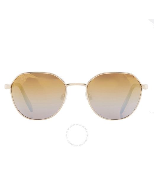 Maui Jim Metallic Hukilau Dual Mirror Gold To Silver Geometric Sunglasses Dgs845-16 52