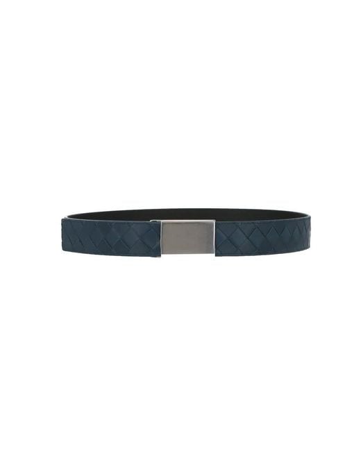 Bottega Veneta Blue Intrecciato Woven Belt for men