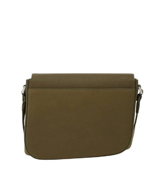 Ferragamo Green Embossed Logo Crossbody Bag for men