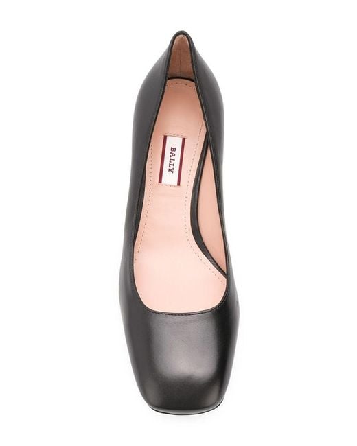 Bally Blue Ladies Emily Leather Block-Heel Pumps, Brand Size 35 (Us