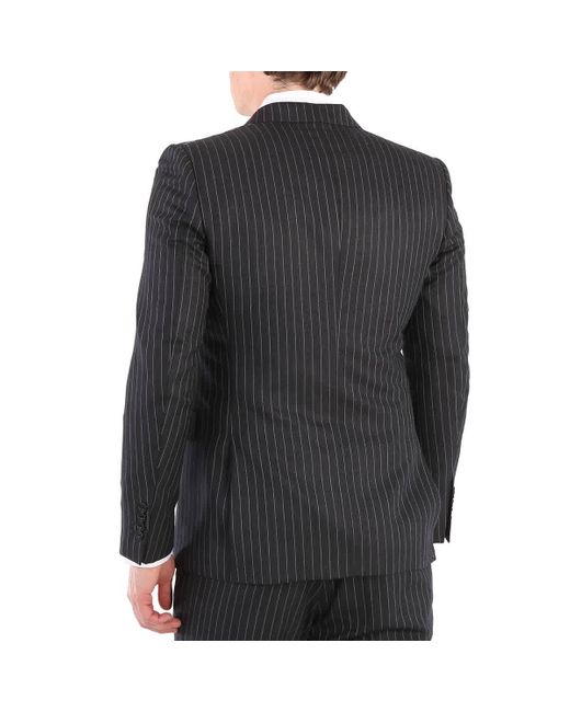 Burberry Black Pinstripe Wool Double Breasted English Fit Suit for men