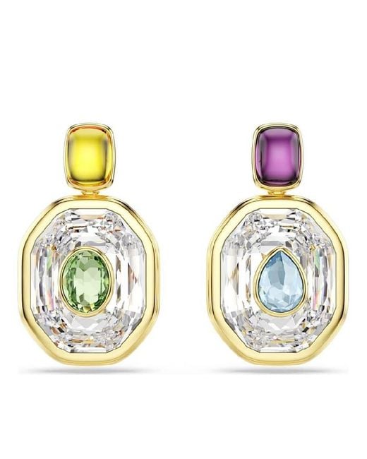 Swarovski Blue Chroma Multicolored-Pated Drop Earrings