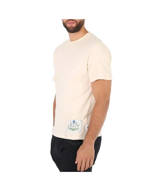 Gcds Whitecup Grey Roses Logo-print T-shirt for men