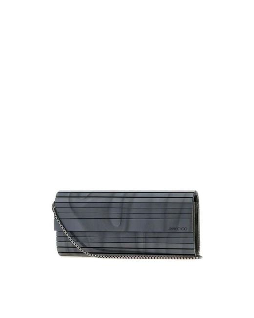 Jimmy Choo Gray Midnight Pvc Sweetie Clutch Greymotherofpearl Exterior: Lining: Fabric