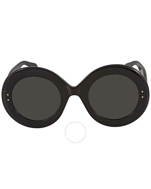 Alaïa Black Azzedine Grey Round Sunglasses -001 50
