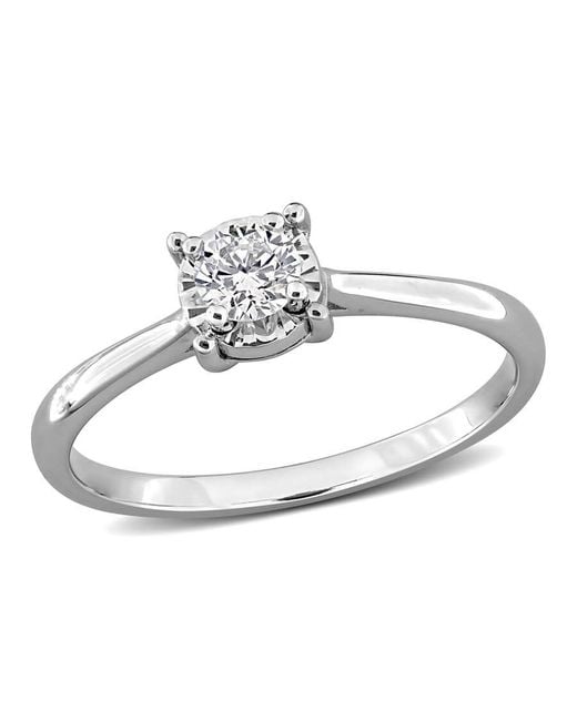 Created Forever Metallic 1/4Ct Tw Lab Grown Diamond Enagement Ring