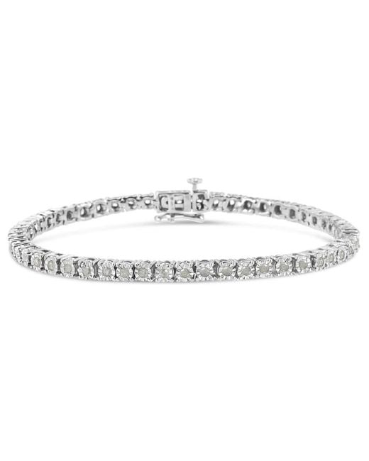 Haus of Brilliance Metallic Igi Certified Sterling Silver 1ct Tdw Re-cut Diamond Tennis Bracelet for men