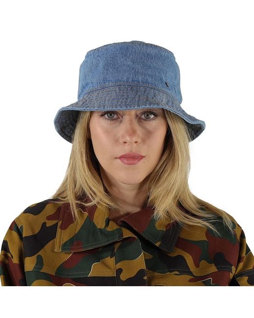 Maison Michel Blue Ladies Denim Jason Bucket Hat for men
