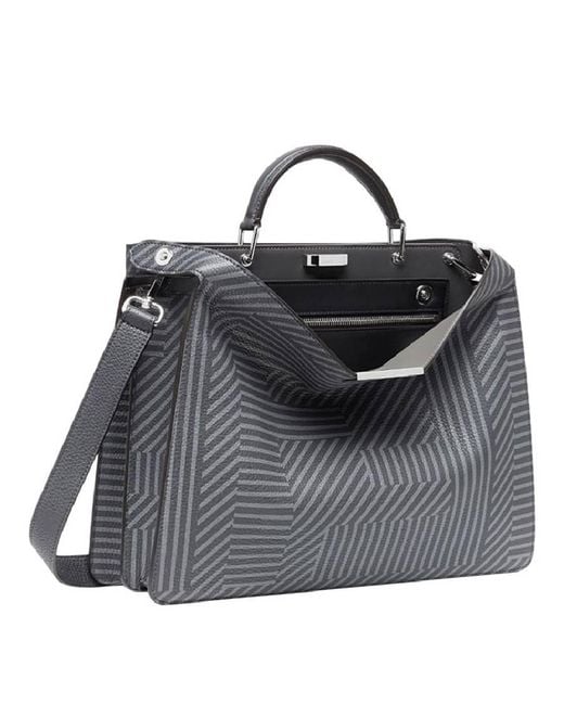 Fendi Black Detachable Strap Leather Bag for men