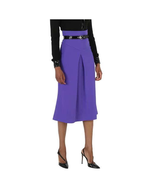 Moschino Purple High Waist Belted Skirt