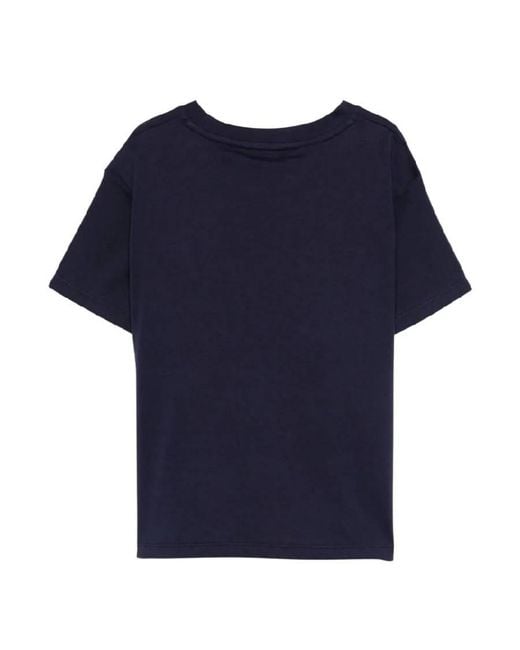 KENZO Blue Logo Patch Crew Neck T-Shirt for men