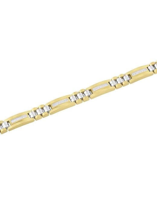 Robert Alton Metallic 1/4Ctw Diamond Stainless Steel Finish Bracelet for men
