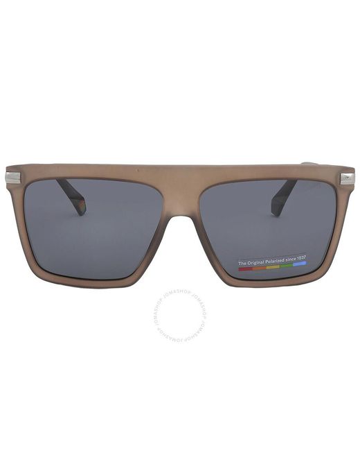 Polaroid Gray Polarized Grey Browline Sunglasses Pld 6179/s 0yz4/m9 58 for men