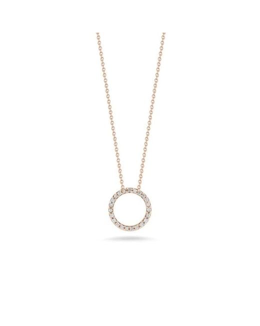 Roberto Coin Metallic 18K Rose & Diamond Circle Necklace