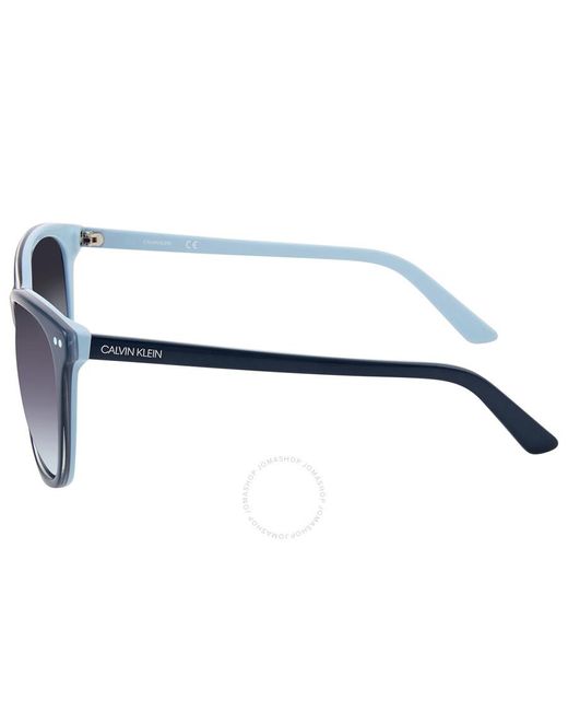 Calvin Klein Blue Gradient Cat Eye Sunglasses Ck18510s 436 57