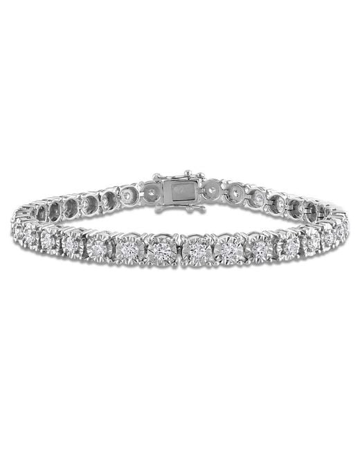 Created Forever Metallic 3 1/8Ct Tw Lab-Grown Diamond Tennis Bracelet