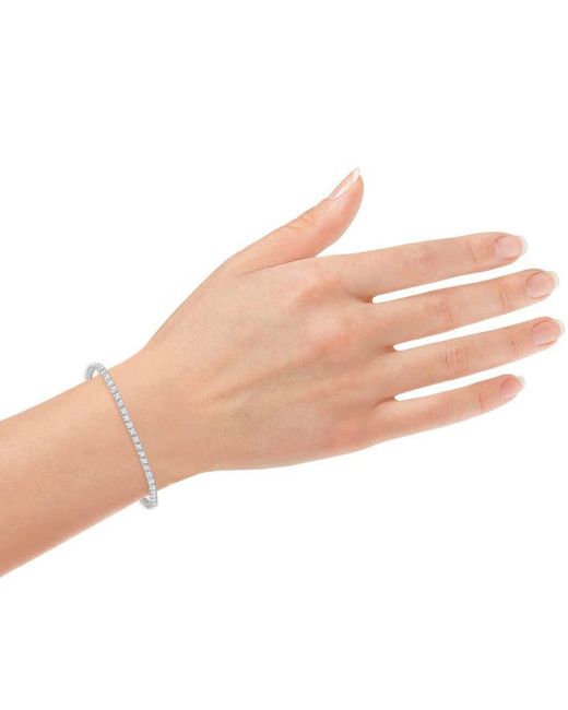 Brilliant Diamond Metallic Sterling 1.00 Cttw Lab Grown Diamond Tennis Bracelet For
