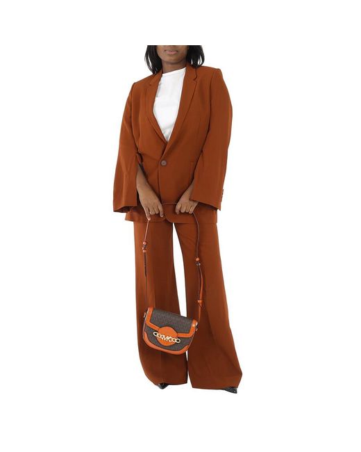 Michael Kors Red Hally Signature Logo-Print Saddle Crossbody Bag