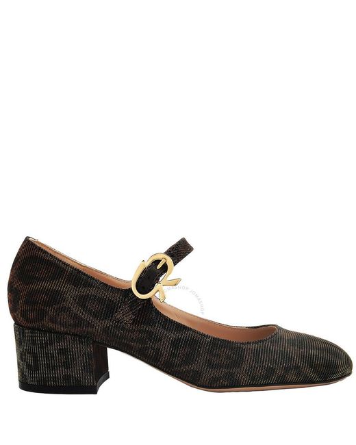 Gianvito Rossi Black Leopard Print Mary Ribbon Pumps, Brand Size 37 Us Size 7